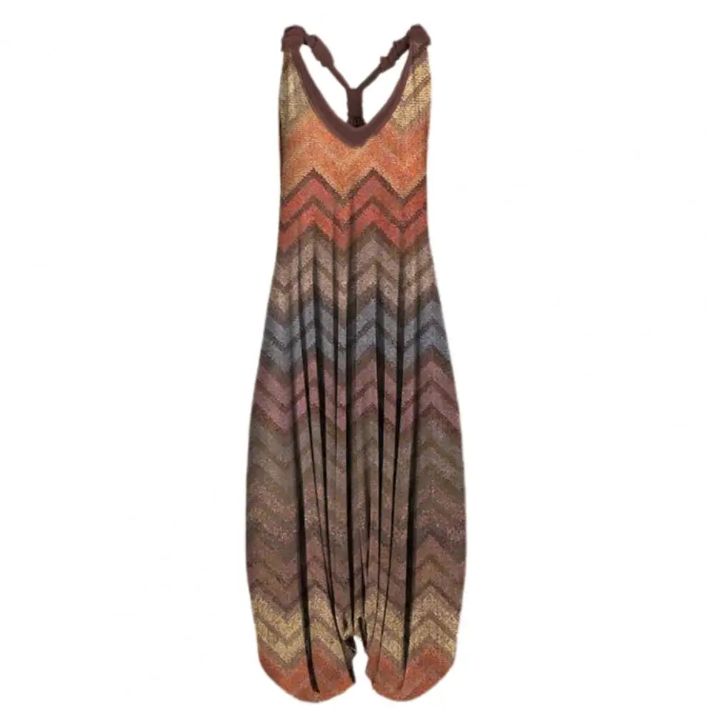 

Fashion Print Women Sleeveless Harem Jumpsuit Spaghetti Straps Long Summer Vintage Overall Jumpsuit For Women Combinaison Femme