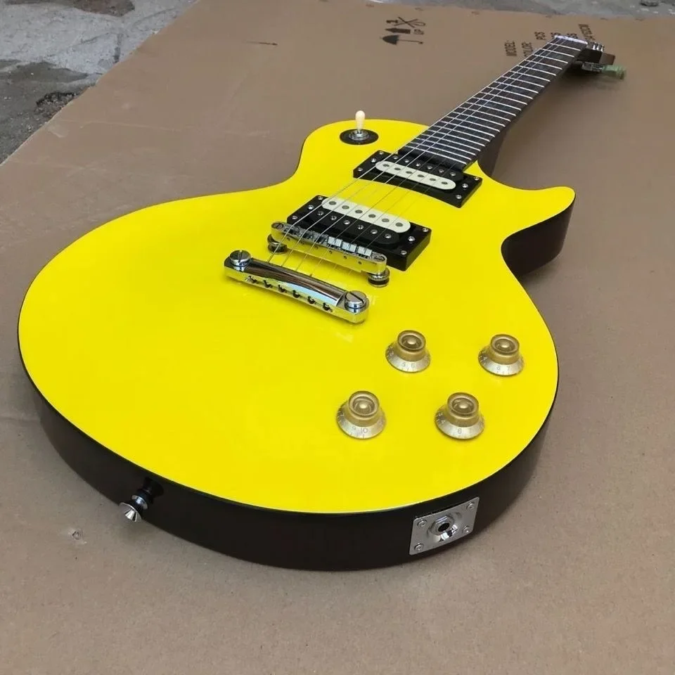 Электрогитара на заказ накладка из палисандра желтый корпус сделано в Китае