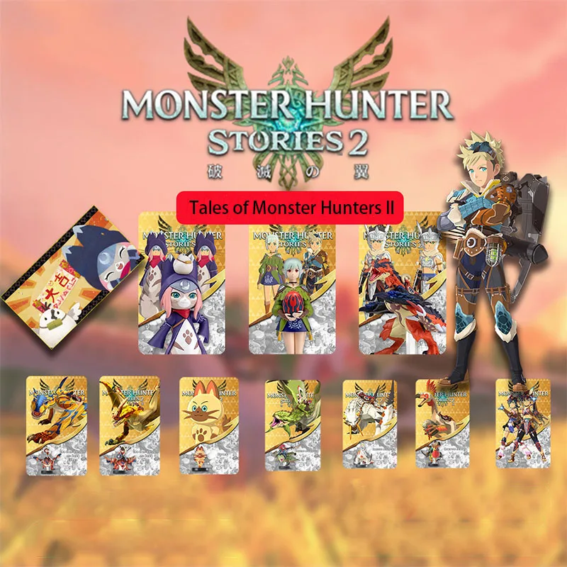 

The Rise of Monster Hunters Rise Dawn Sunshine Sunbreak AMIIBO Card Tale of The Monster Hunter 2 Superior Quality Toys Gift