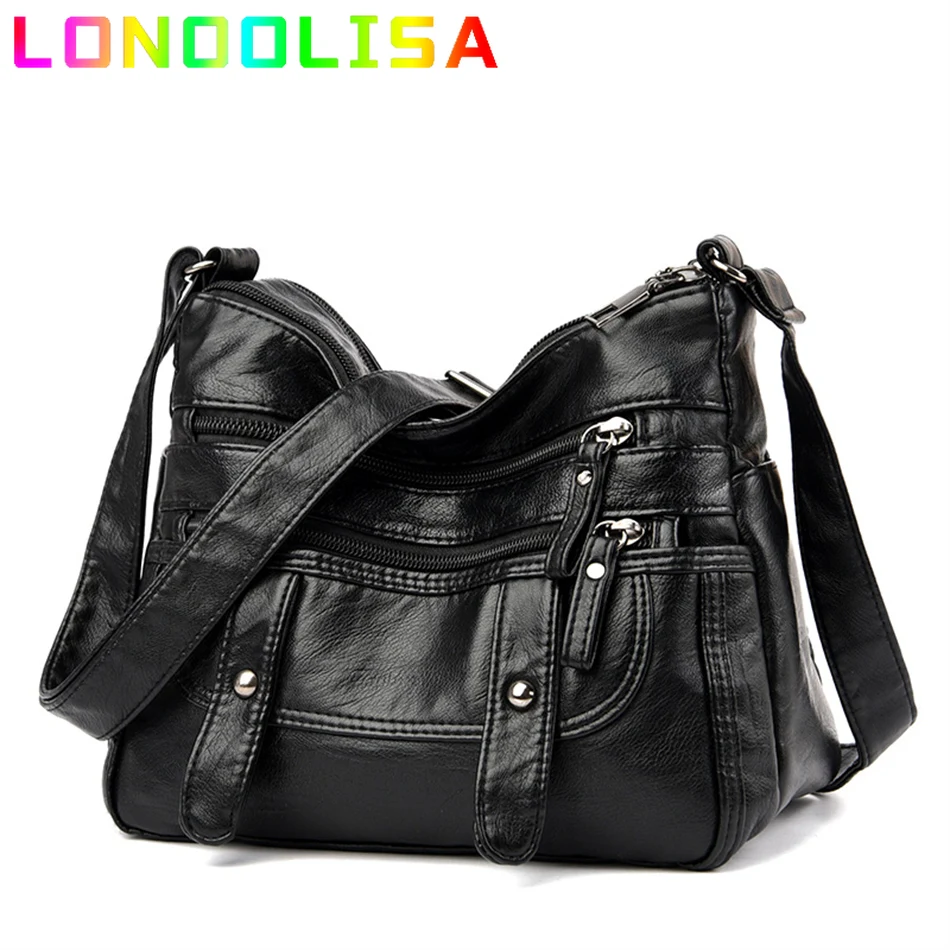

Soft PU Leather Shoulder Bag for Women 2022 Multi-zipper Designer High Quality Crossbody Bag Female Casual Handbags and Purses