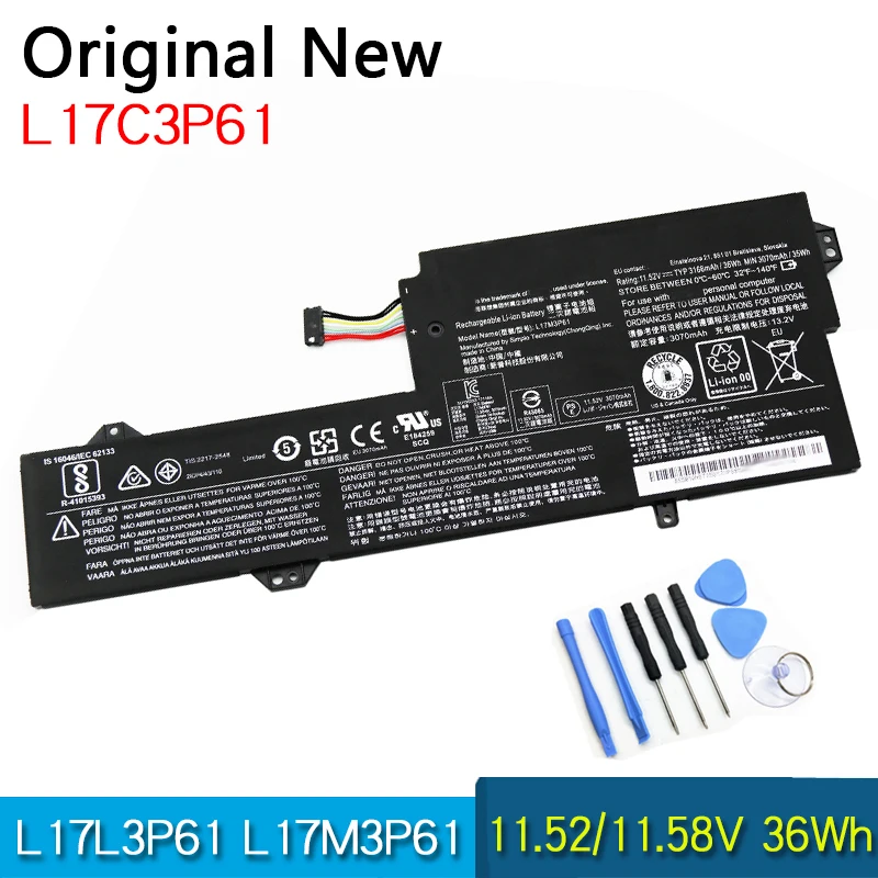 

NEW Original Battery L17L3P61 L17M3P61 L17C3P61 For Lenovo IdeaPad 320S-13IKB Yoga 720-12IKB xiaoxin 7000-13 11.58V 36Wh