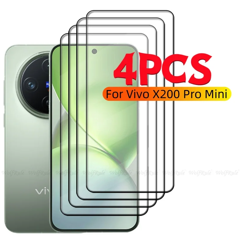 4 шт. для Vivo X200 Pro Mini Стекло Закаленное стекло Полное покрытие Клей 9H Защитная