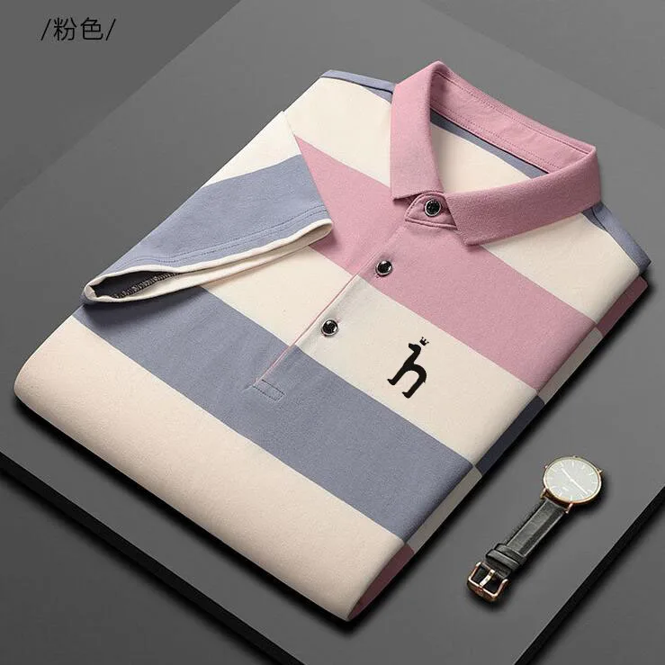 Embroidery Shirts for Men Brand Cotton Short Sleeve T-Shirt Summer Men's Business POLO Shirt Sweat Absorbing Tops Tees