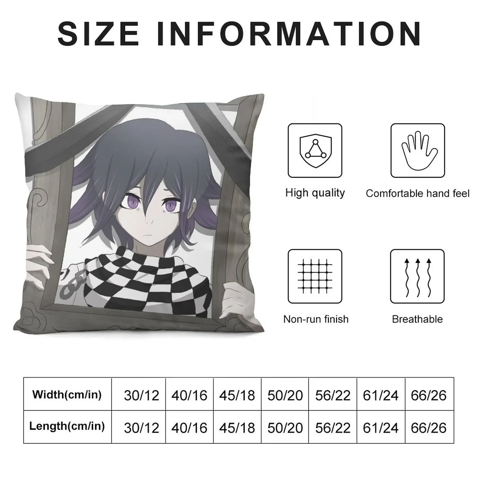 Подушка Kokichi Ouma в рамке рождественская подушка для дома наволочки кровати