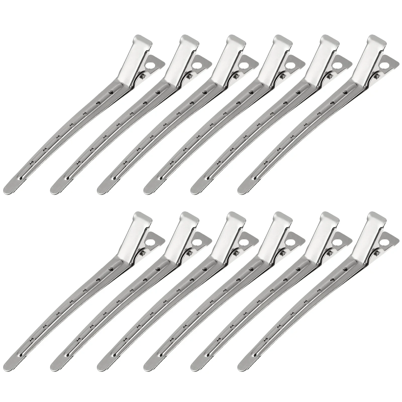 

12pcs Rust-proof Sectioning Non-slip Hair Cutting Clips Barber Barrettes Barber Hair Clips for Hairdresser Salon Home