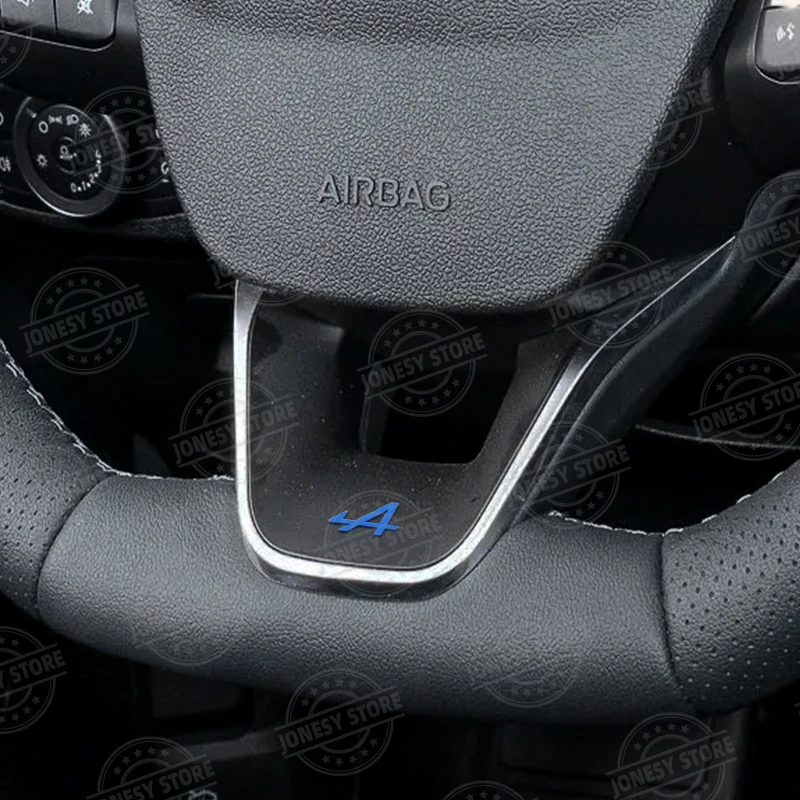 Фото Auto Metal Alpine A Автомобильная эмблема Декор 3D наклейка на руль для Captur Scenic Espace Rafale Clio RS Austral Arkana наклейка №4