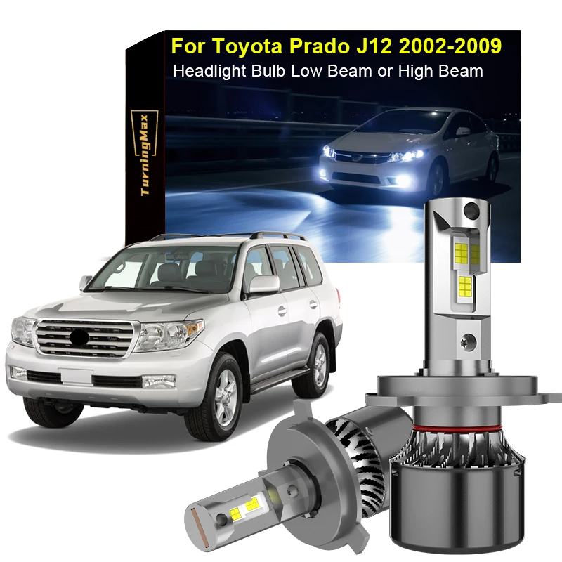 

For Toyota Land Cruiser Prado J120 2002-2009 Led Headlight Bulbs High Low Beam White Super Bright Car Headlamp Light Accessories