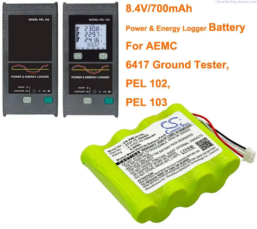 

OrangeYu 700mAh Power and Energy Loggers Battery 2137.75, 694483,2137.81 for AEMC 6417 Ground Tester, PEL 102, PEL 103