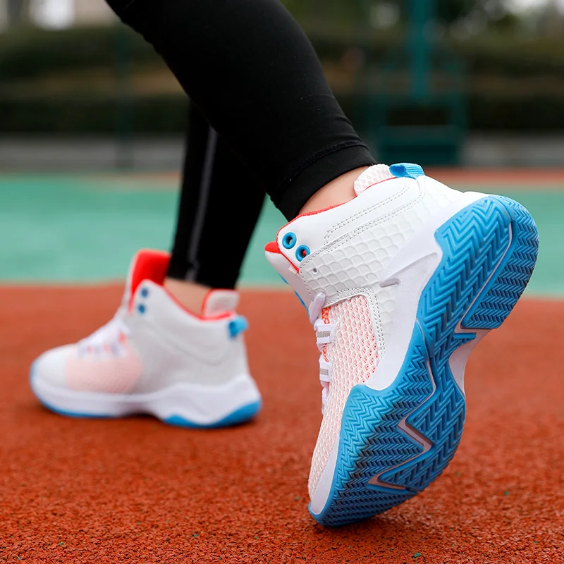 Student Basketball Children's Shoes 2022 New Boys Girls Running Mesh Sports Shoes Kids Walking Wear Resistance Sneakers 31-40