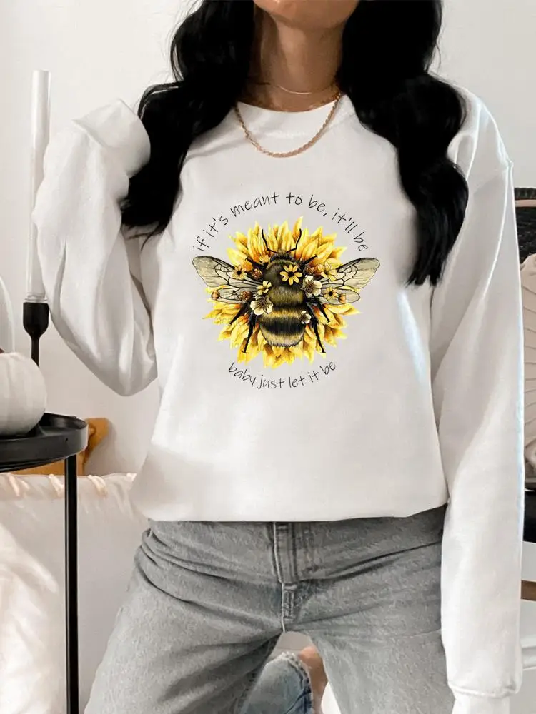 

Свитшот женский с принтом в виде пчелы и цветка