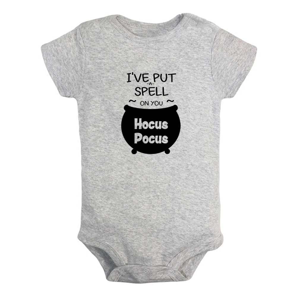 Я наложил на тебя заклинание веселые принты нарядов для малышей Hocus Pocus Комбинезон для мальчиков и девочек с короткими рукавами Инфант Инфант Юмористический Комбинезон Одежда для детей.