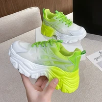 2022 spring new sneakers women gradient color matching tennis sports shoes platform flat casual basket running vulcanize shoes