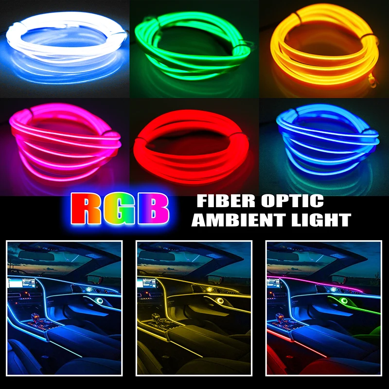 

Car EL Wire Interior Ambient Neon Strip DIY LED FlexibleTube For Auto Ambient Light USB Party Atmosphere 1M 2M 3M 4M