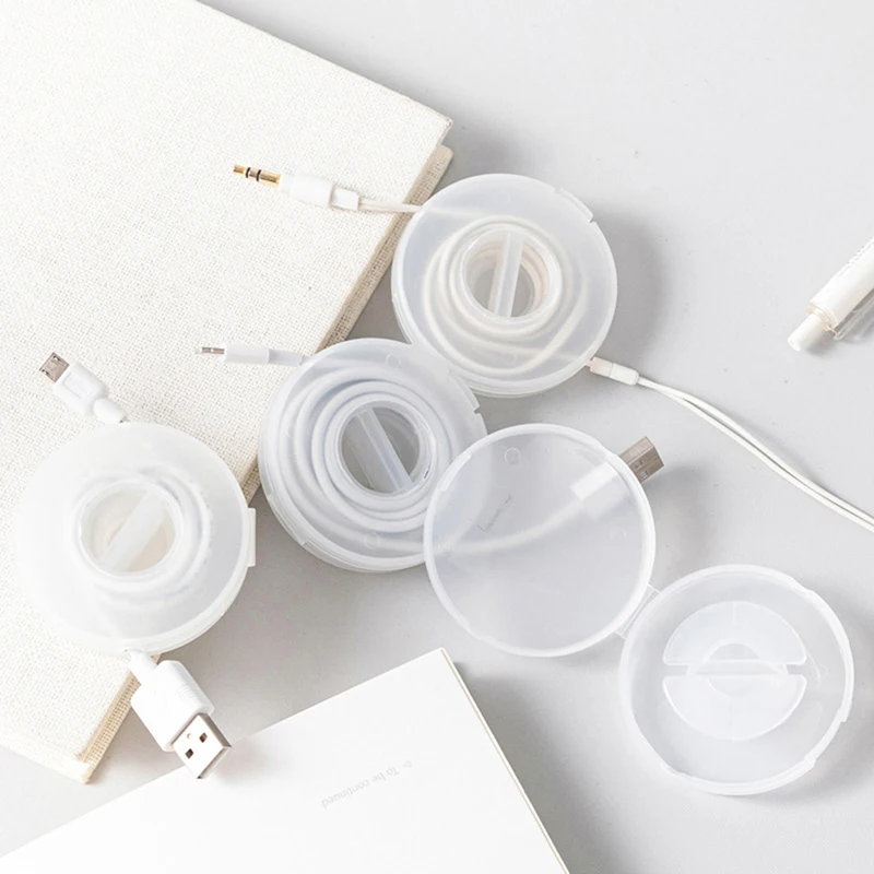

Rotatable Wire Winder Box Portable Round Wire Organizer Cord Cable Winder Management Storage Box for Charging Data Line