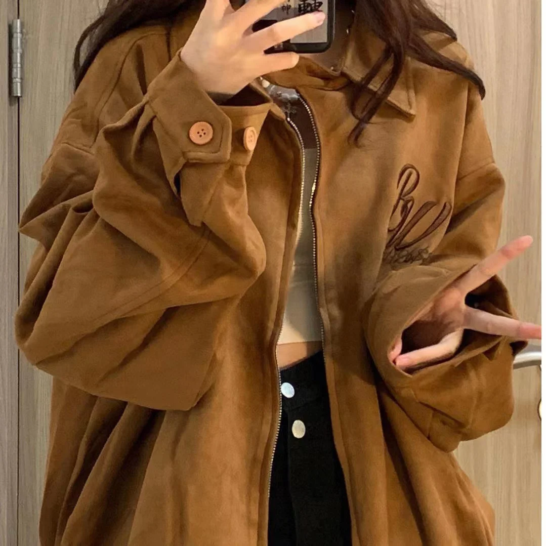 

2022 new American street retro loose fashion jacket fall/winter baseball uniform