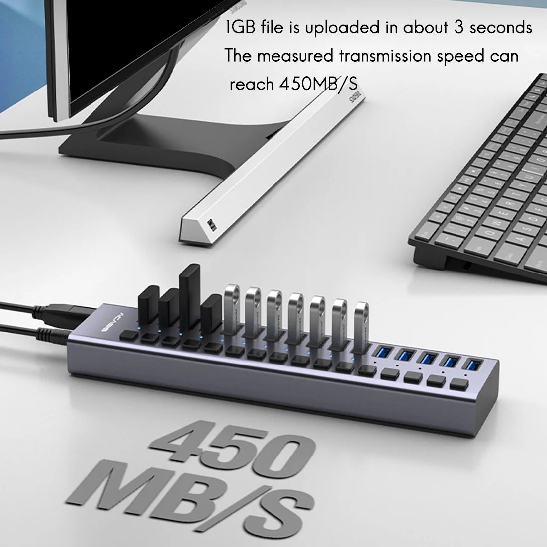 Сетевой разветвитель ACASIS 16 портов USB 3 0 5 Гбит/с многофункциональный с