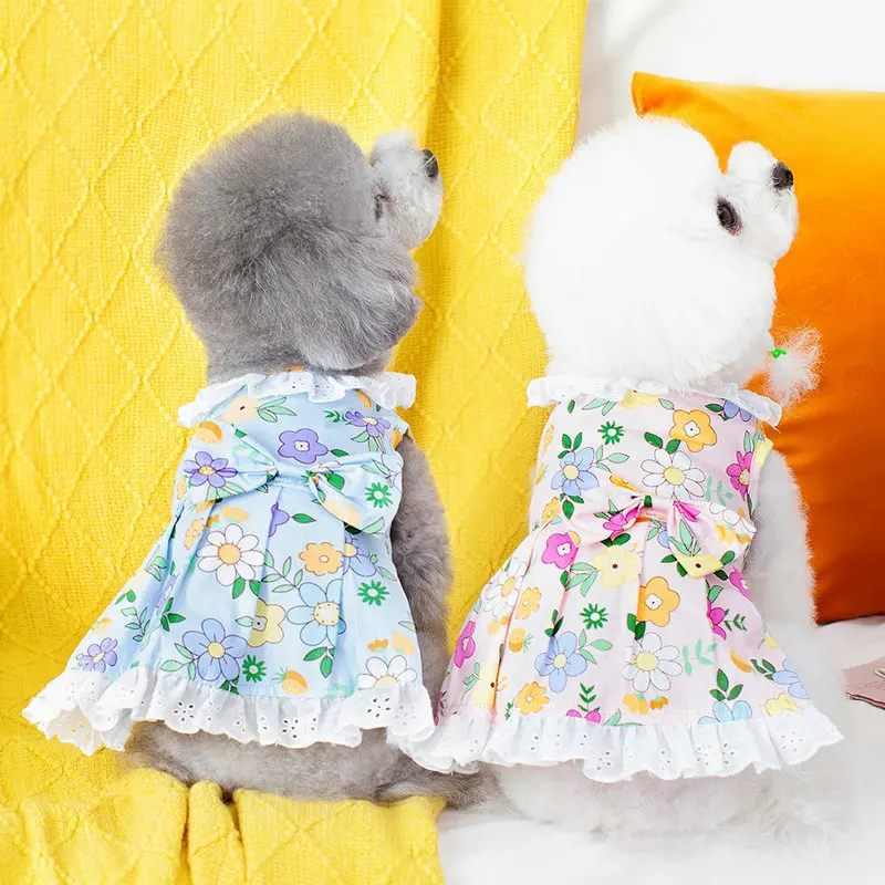 

Милая Кружевная юбка весенне-летнее платье для собаки Тедди Bomei одежда для кошек и собак костюм для домашнего питомца