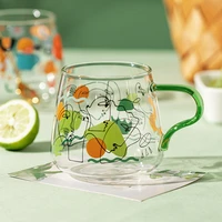 jinyoujia graffiti portrait glass teacup household coffee mug party office juice water drink cup heat resistant couple mugs