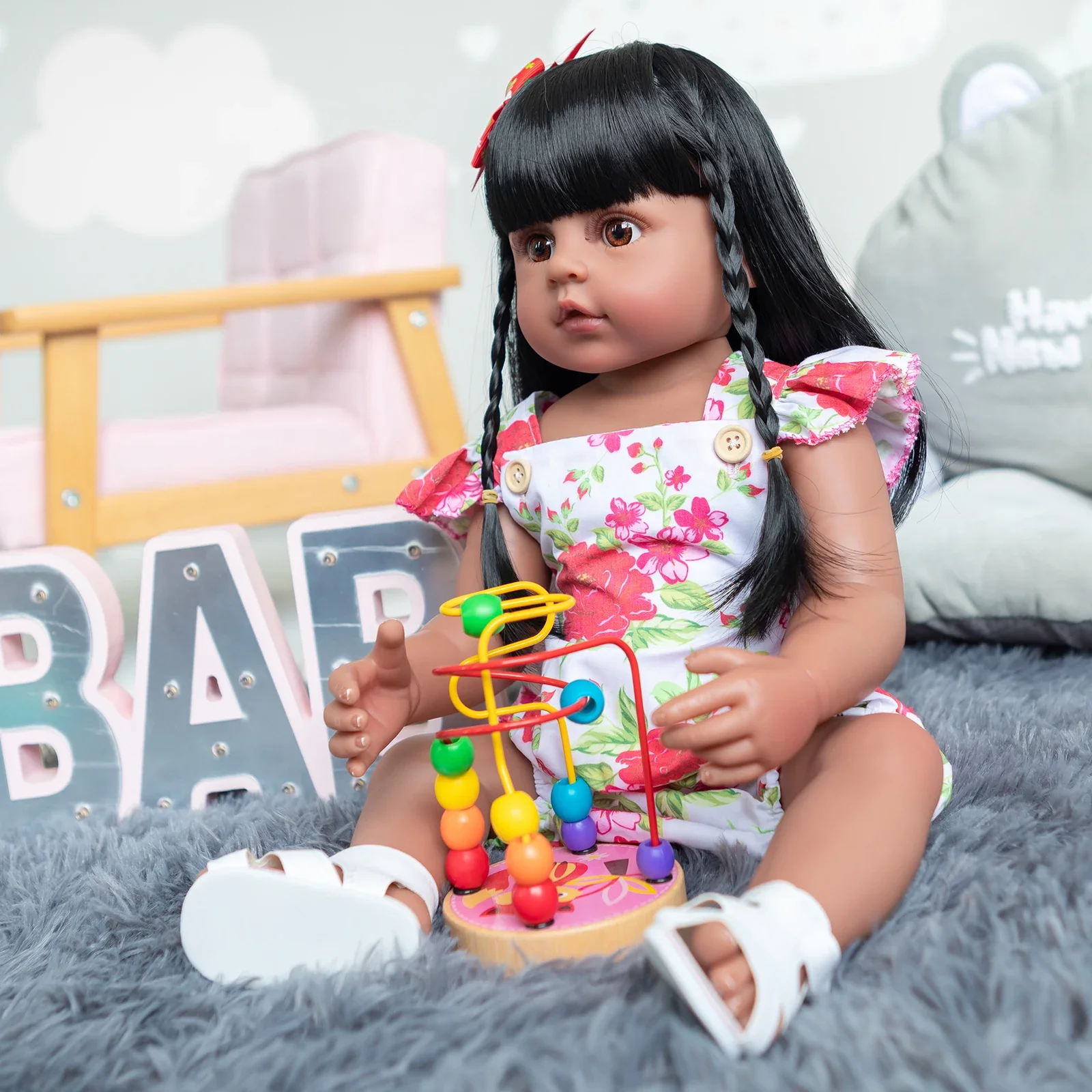 Кукла реборн NPK 55 см игрушка-дубинка для маленьких девочек очень мягкая