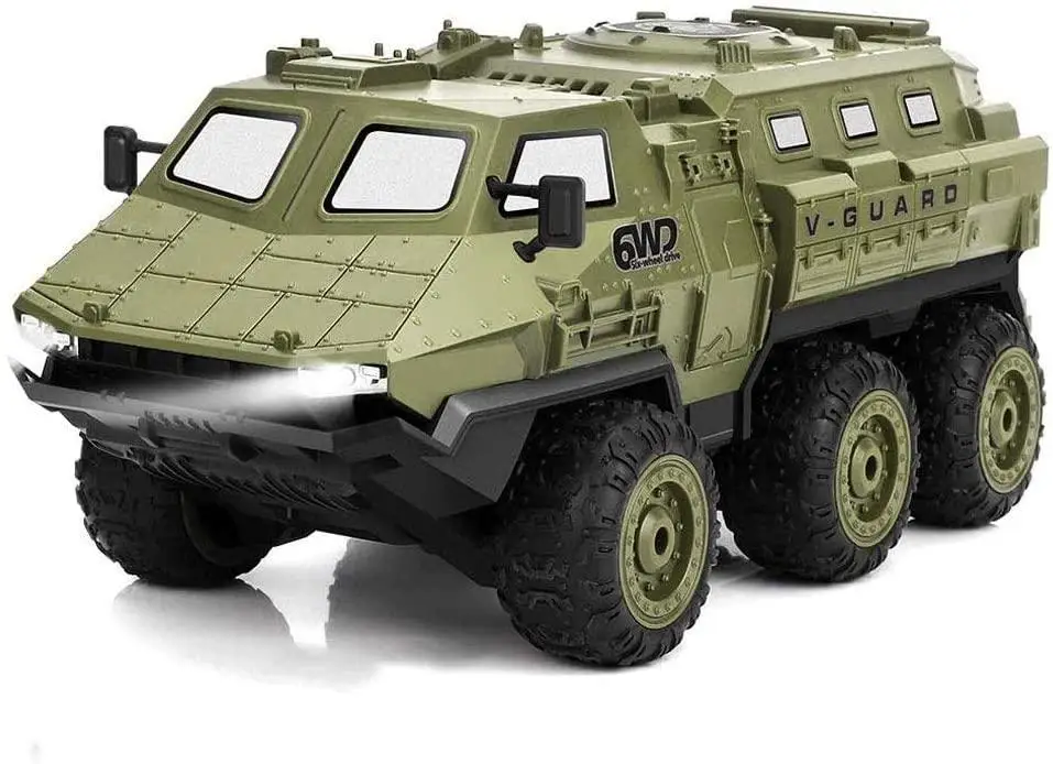 Camión del ejército de seis ruedas 1/16, vehículo blindado a escala completa, Control remoto de seis acrobacias, coche de escalada