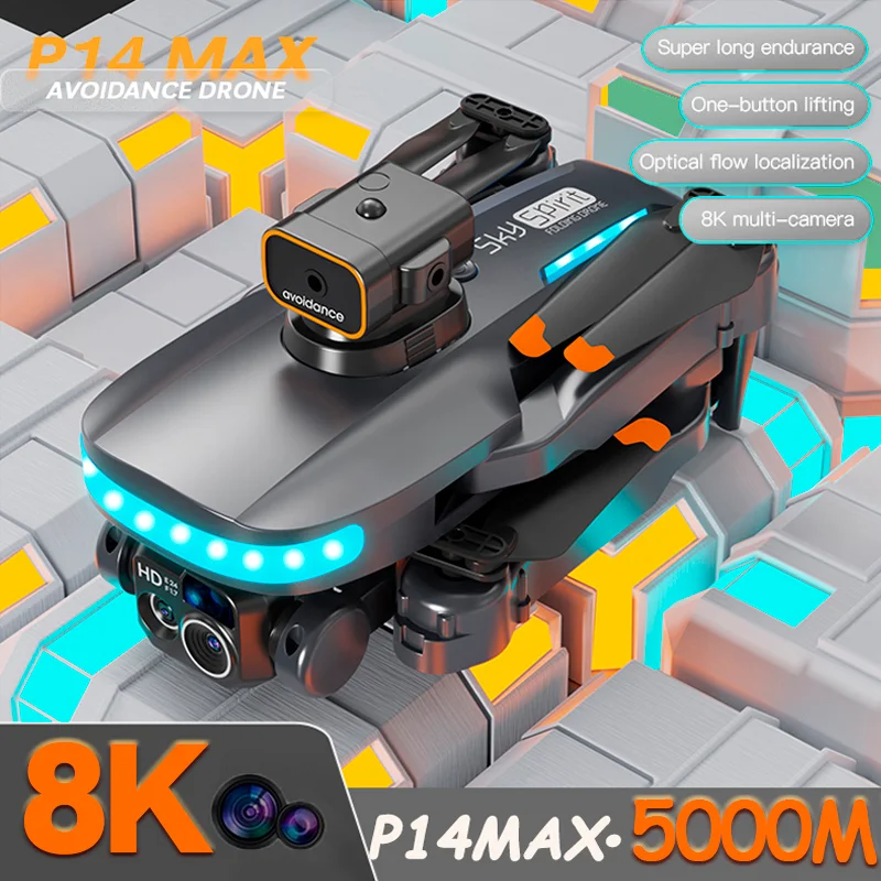 

P14 мини-Дрон GPS профессиональная камера 8K HD Интеллектуальный обход препятствий бесщеточный складной Квадрокоптер RC 5000 м