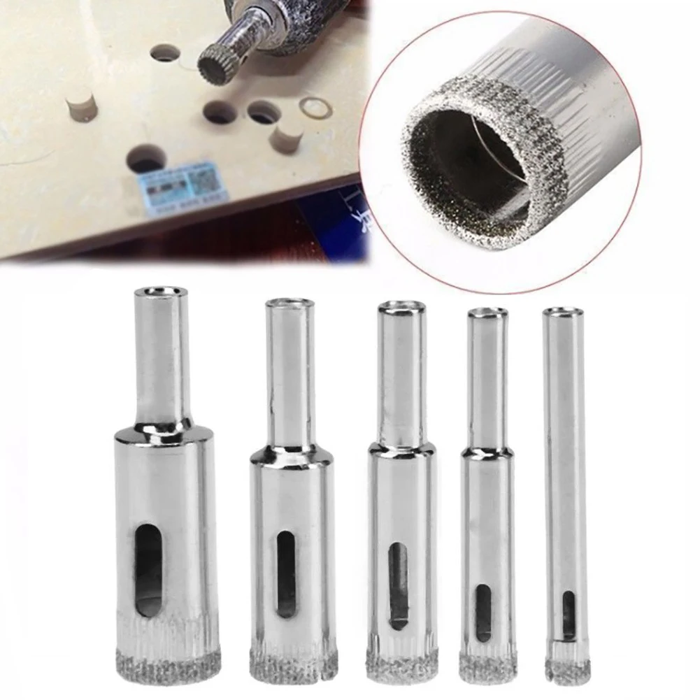 

5PCS/set Diamond Hole Saw Drill Bit Set For Glass Ceramic Tile Marble Hole Saw Drilling Bits Cutting Tools 6/8/10/12/14mm