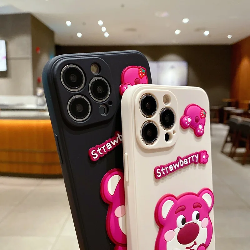 Чехол с изображением клубничного медведя сделай сам для Vivo Y17S Y21 Y27S Y52 Y55 Y77 Y21S Y75 Y33