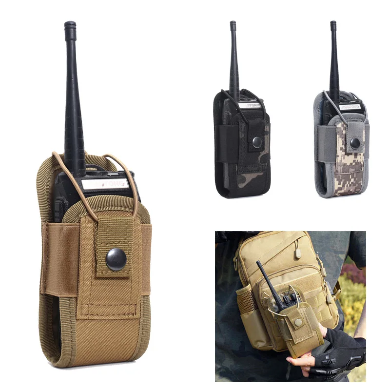 

1000D Tactical Molle Radio Walkie Talkie Pouch Waist Bag Pocket Portable Interphone Holster Carry Bag Hunting Camping Accessory