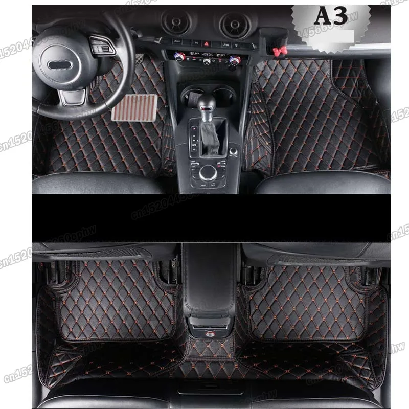 Leather Car Interior Floor Mat for Audi A3 2019 2018 2017 2016 2015 2014 2013 2012 8v Accessories Sportback Carpet Rug s3 rs3