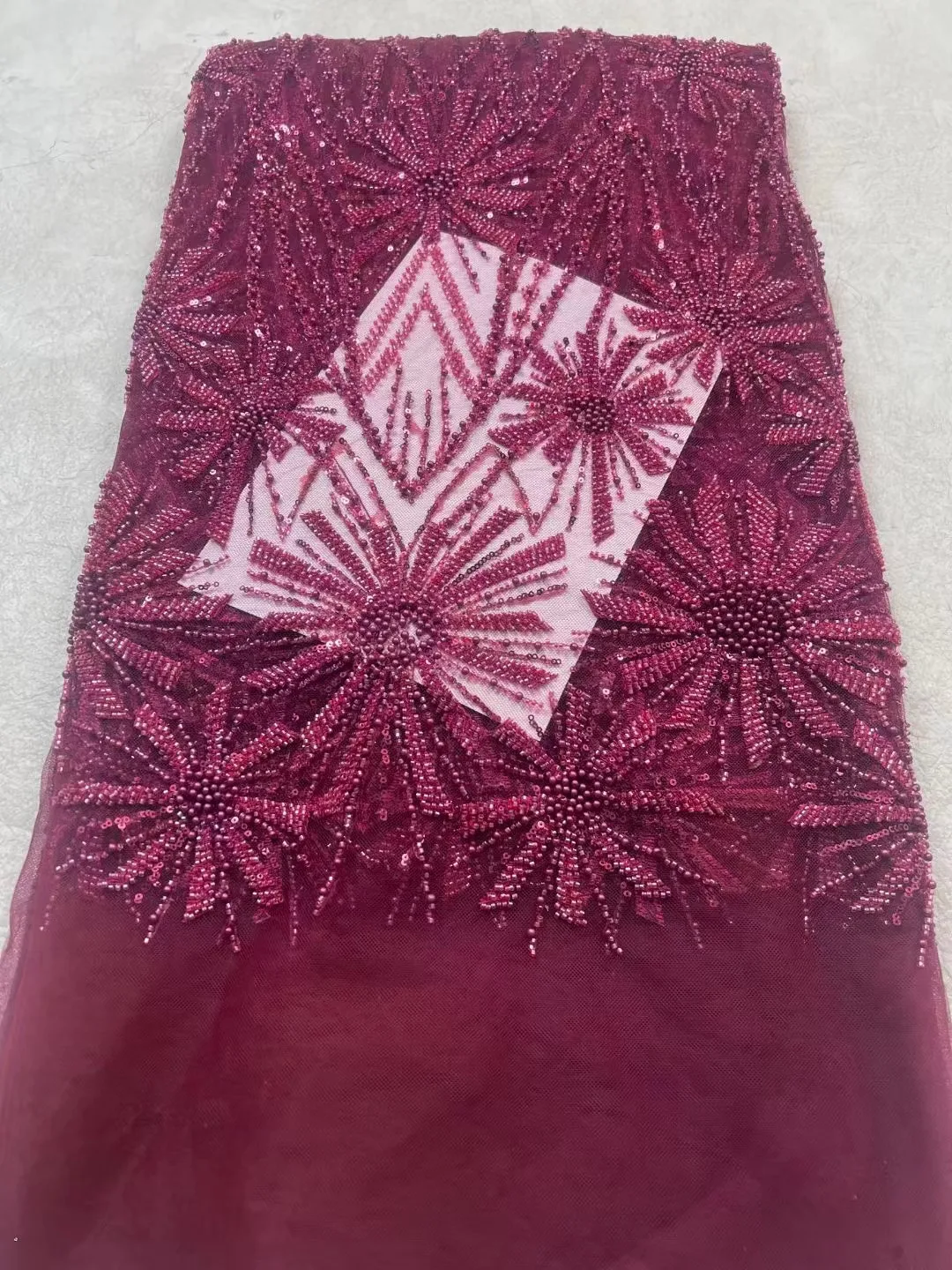 Африканская 3D кружевная ткань 2024 высококачественные для жениха Beads кружевной