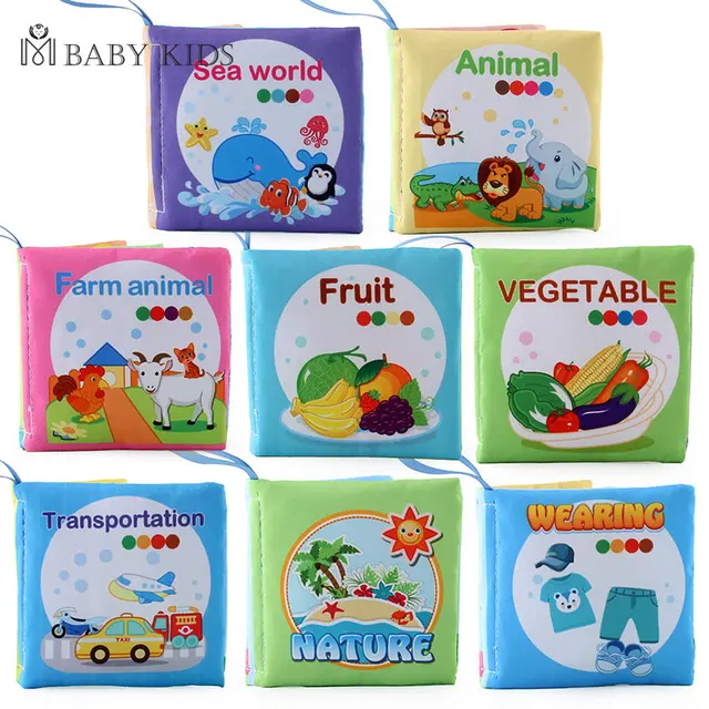 Montessori 0-12Monthes Baby Books toys Educational Newborn Infant Early Learning Cloth Book Develop Cognize Reading Puzzle Toys 3