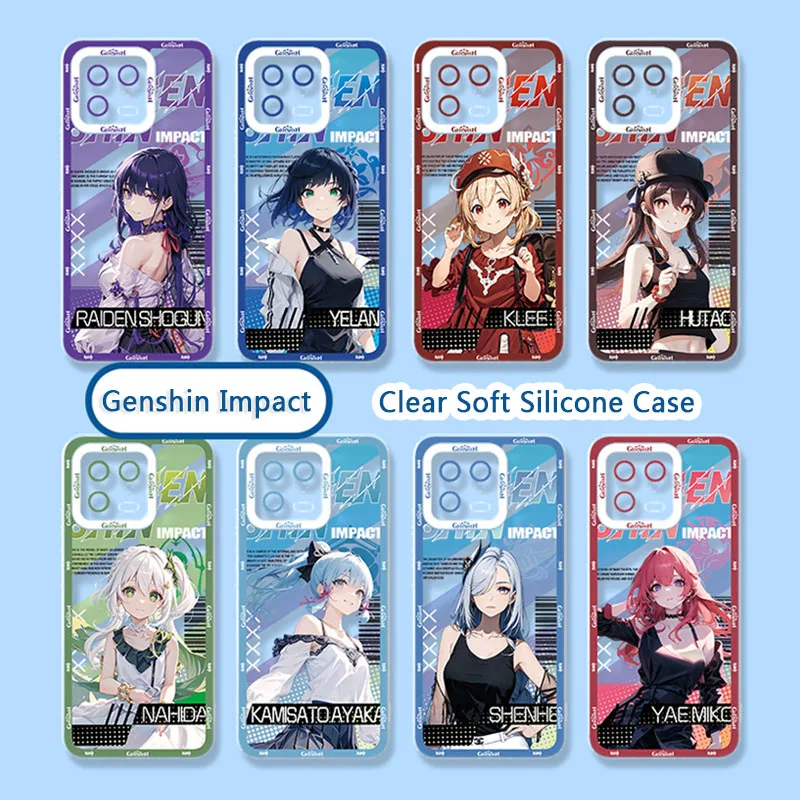 Ударопрочный чехол Genshin для Xiaomi Redmi Note 12 4G 5G Turbo 11 Pro Plus 12S 11S 10S 9S 10 8 7 6 9 10C K60 K60E