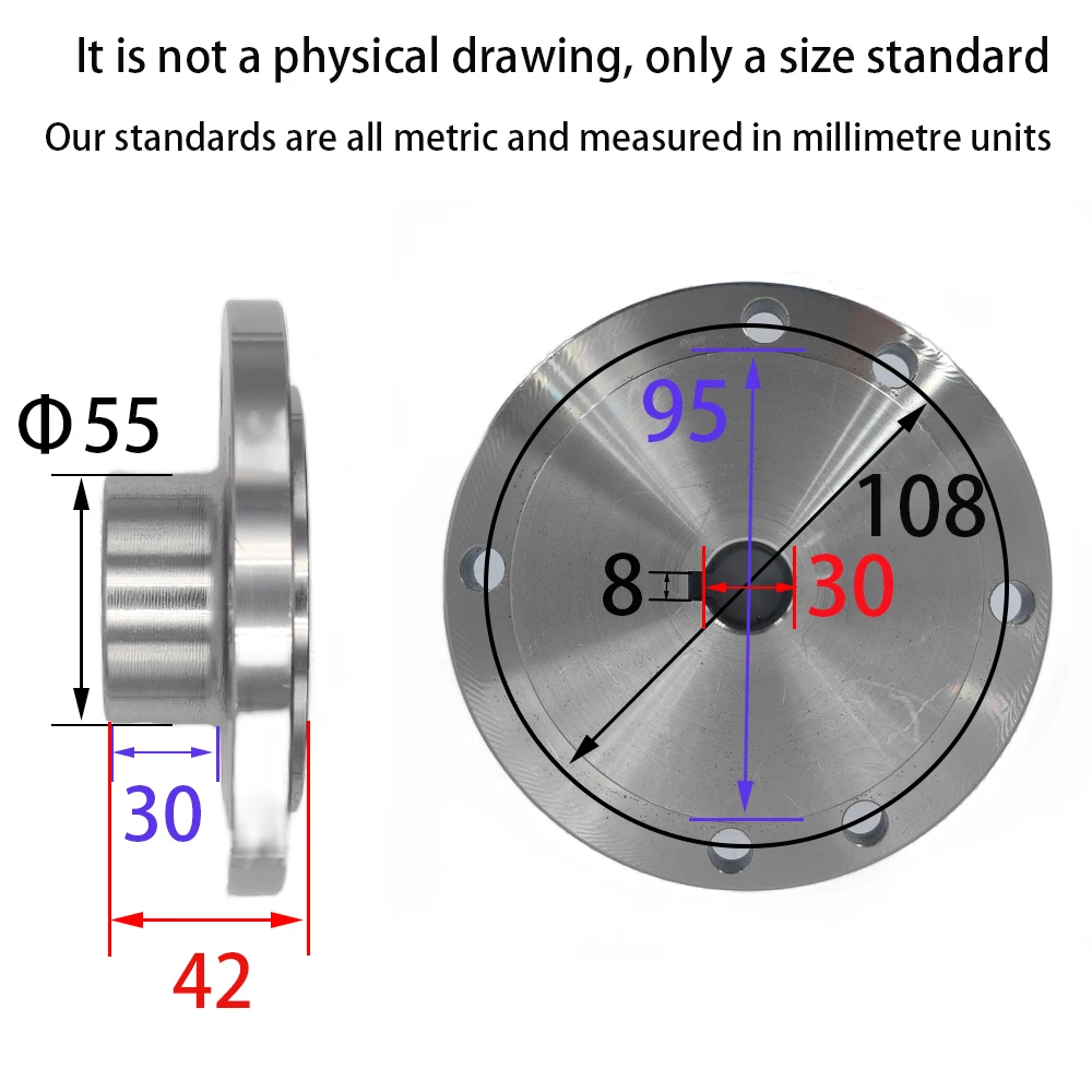 

Патрон с резьбой шпинделя Фланец Задняя пластина Базовый адаптер K11-125 K12-125 K72-125