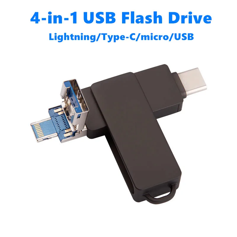 4IN1 USB-накопитель 2T 1T высокоскоростной 512G 256G внешний накопитель для iPhone Android ПК