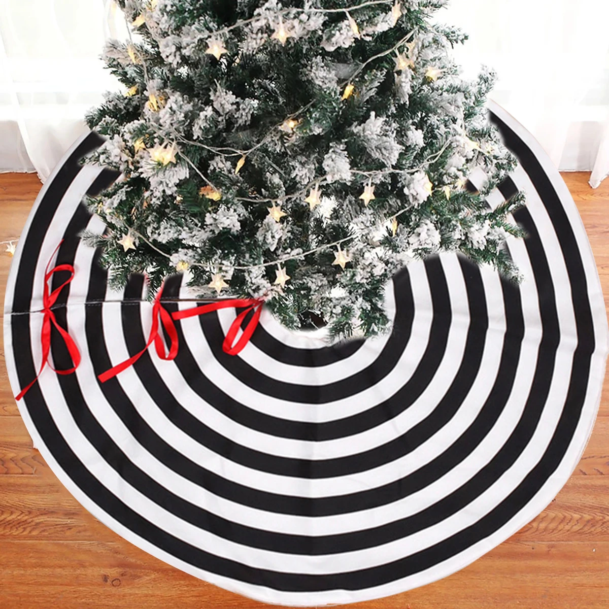 

Юбка для рождественской елки, коврик для рождественской елки, мягкий черный и белый коврик для рождественской елки, прочный деревенский дек...
