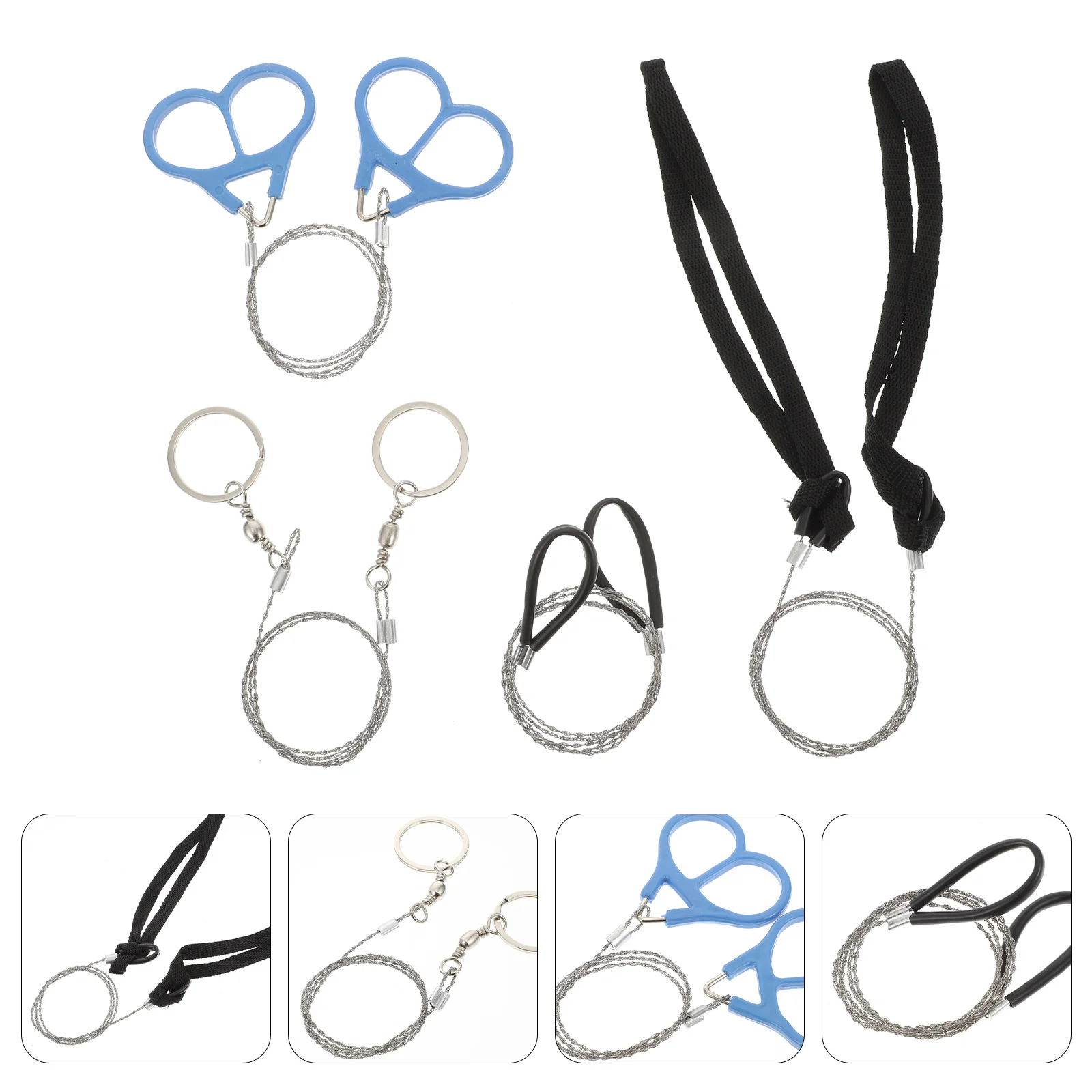

4 Pcs Wire Saw Emergency Survival Chain Hiking Gear Portable Loop Stainless Steel Tools Travel Pocket Chainsaw