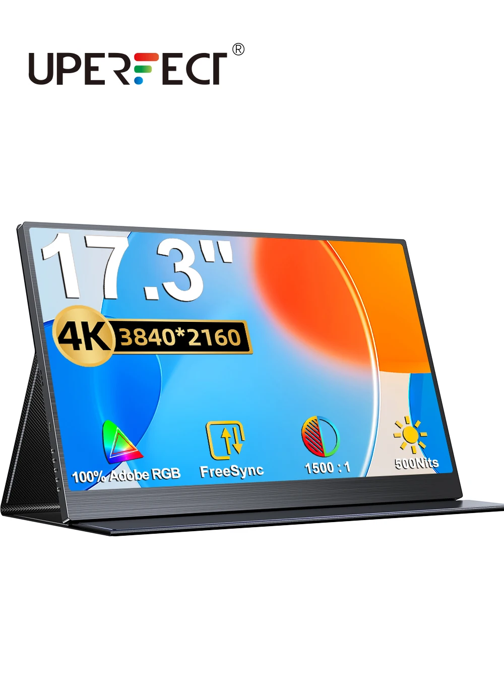 Портативный монитор UPERFECT, 17,3 дюйма, 4K, 3840X2160, 500 нит, с USB-портом Type-c, HDMI, совместимый с ноутбуком, Xbox Switch, игровой дисплей