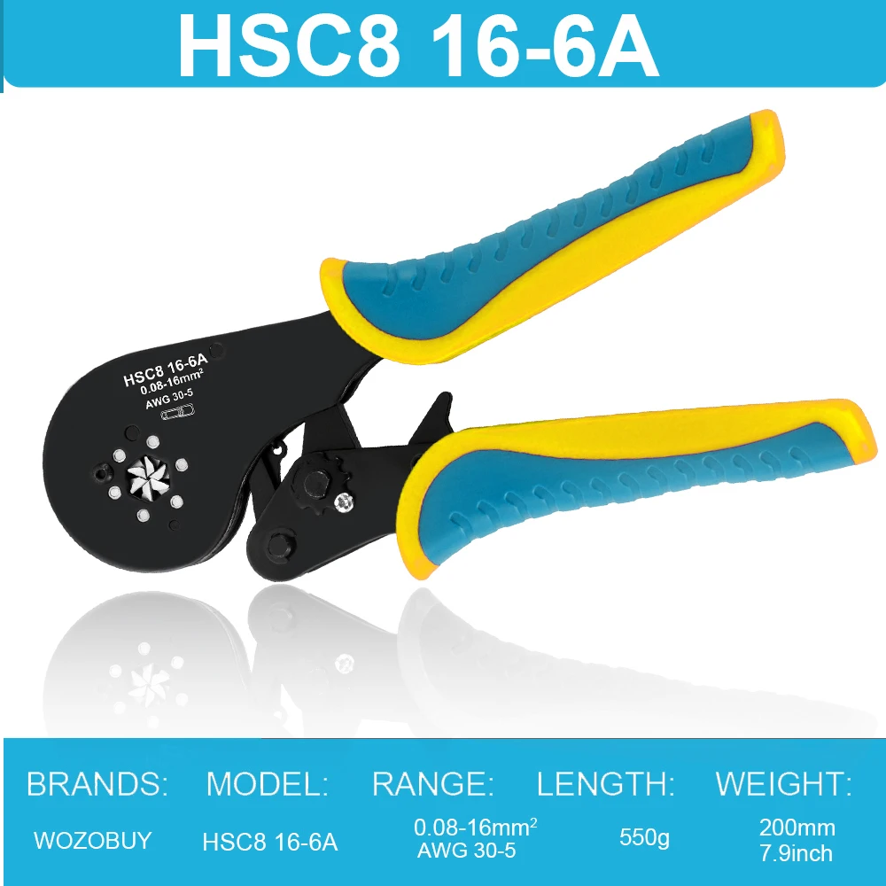 

Набор изолированных клещей для обжима проводов 0.08-16 мм²