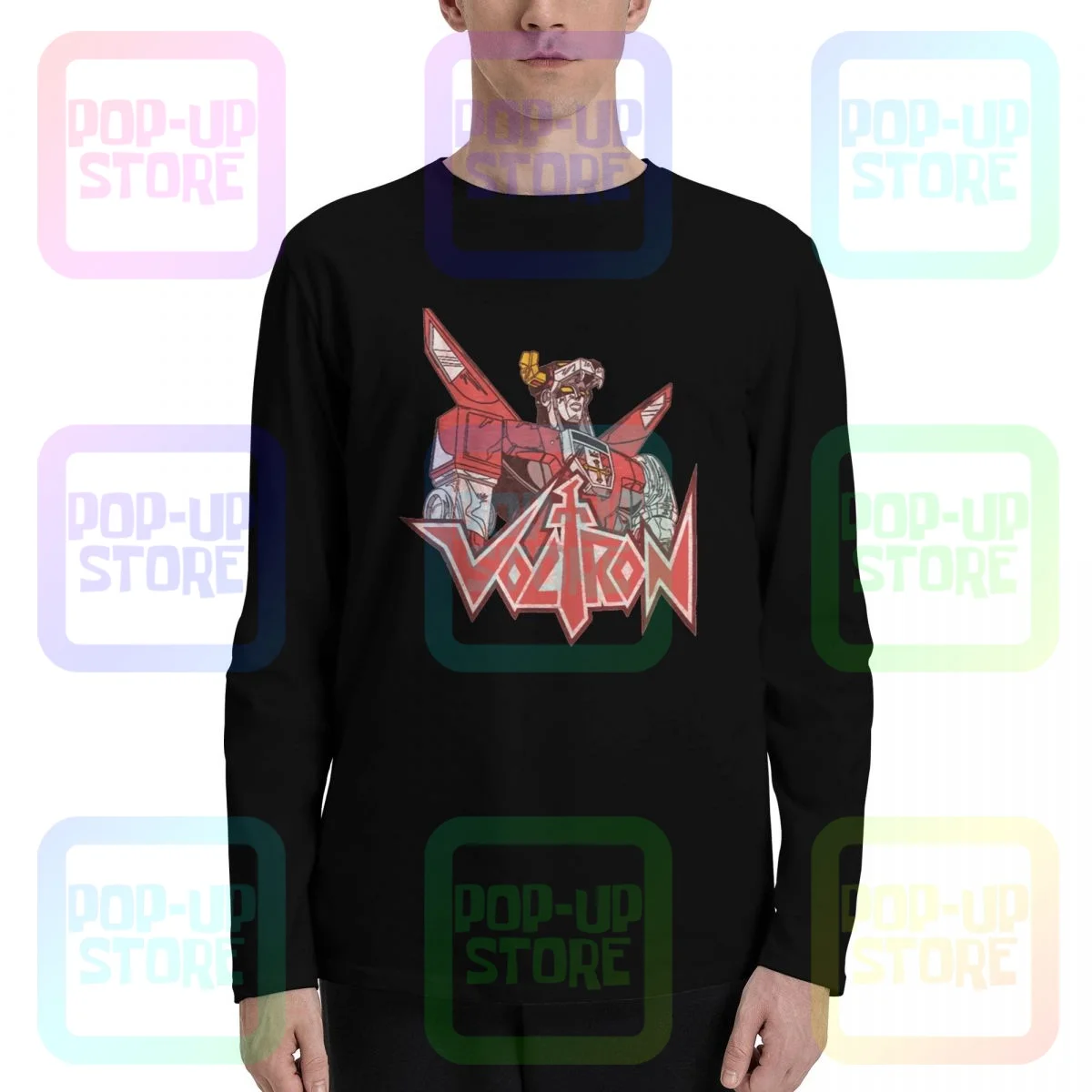 Футболка Voltron с длинным рукавом изображением робота Лев выцветающего золотого