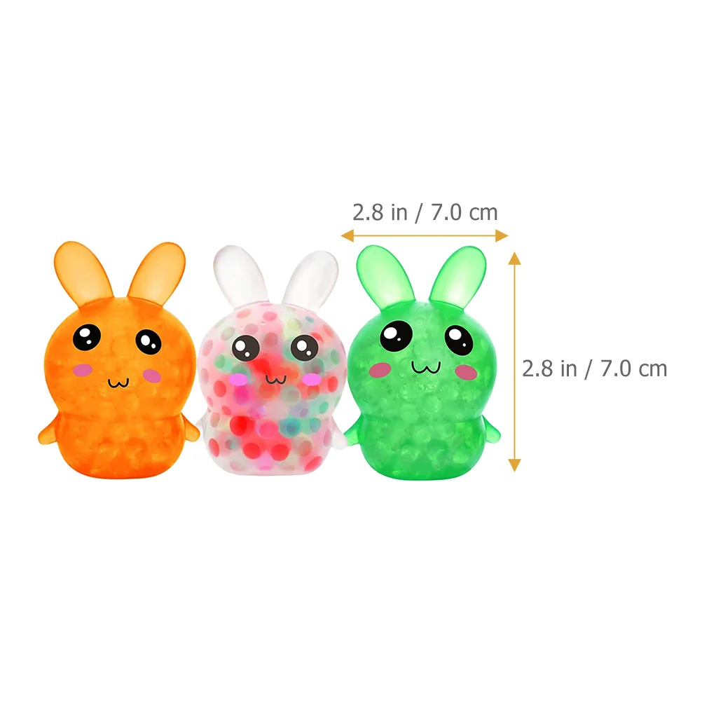 

3 Pcs Pinch Music Bunny Shape Squeeze Toys Lovely Portable Funny Decompression Stretchy Tpr Sensory Cartoon Animal