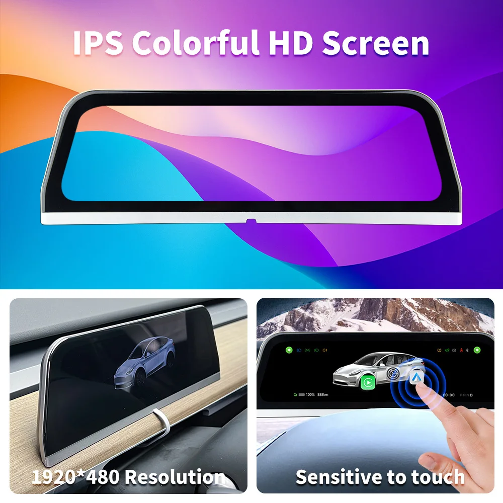 ​ Для Tesla Model 3 Y Цифровая приборная панель Heads Up Дисплей Android Auto 9 66-дюймовый IPS-экран