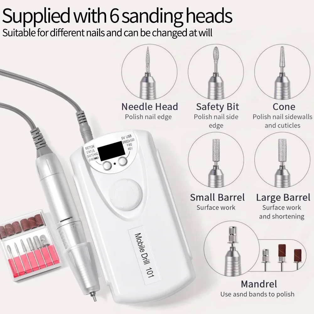 35000 об/мин дрель для ногтей перезаряжаемая фрезерный станок портативная