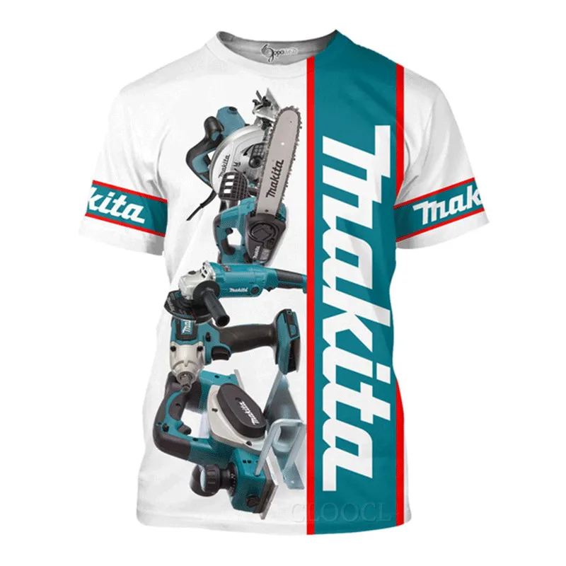 

Makita Tools 3D Printing Men's T shirt Summer Loose Breathable O-Neck Short-Sleeved Tops Casual Unisex Large Size T-Shirt 6XL