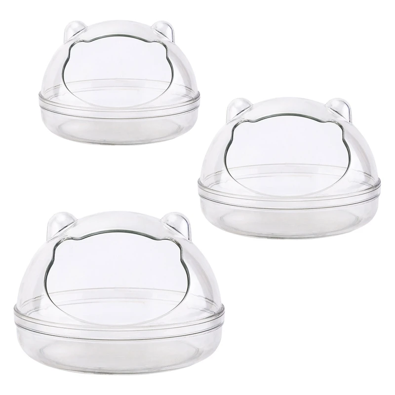 

448B Hamster Plastic Bathroom Container Transparent Sand Box for Small Pets Animal Chinchilla Gerbil Mouse Multiple Sizes
