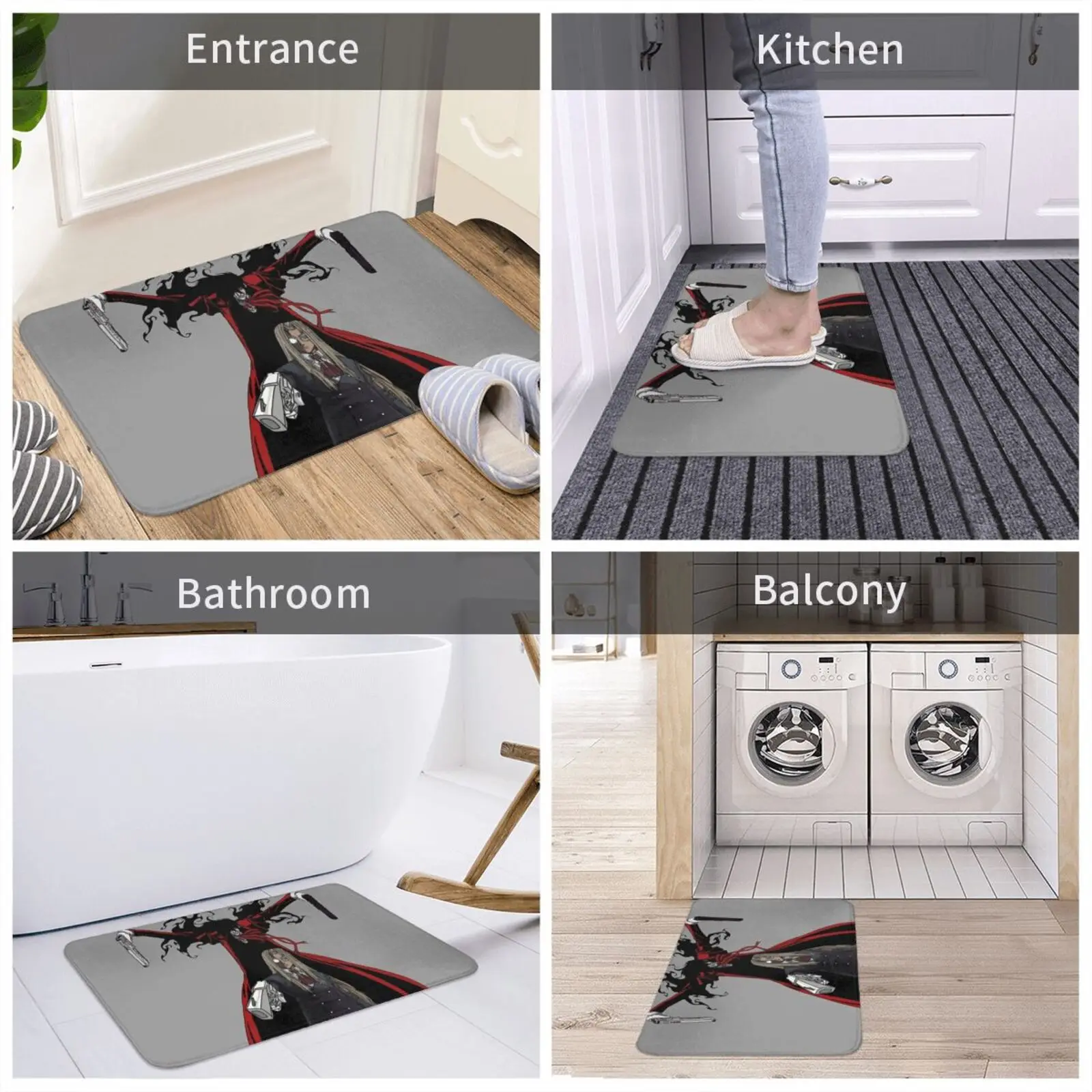 Коврик Hellsing с водой нескользящий дверной коврик Хеллсинг Алукард аниме японская