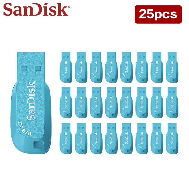 

25PCS/Lot SanDisk CZ410 USB 3.2 Gen1 Flash Drive Encrypted Pendrive 32GB 64GB 128GB Memory Stick Up To 100MB/S U Disk for PC