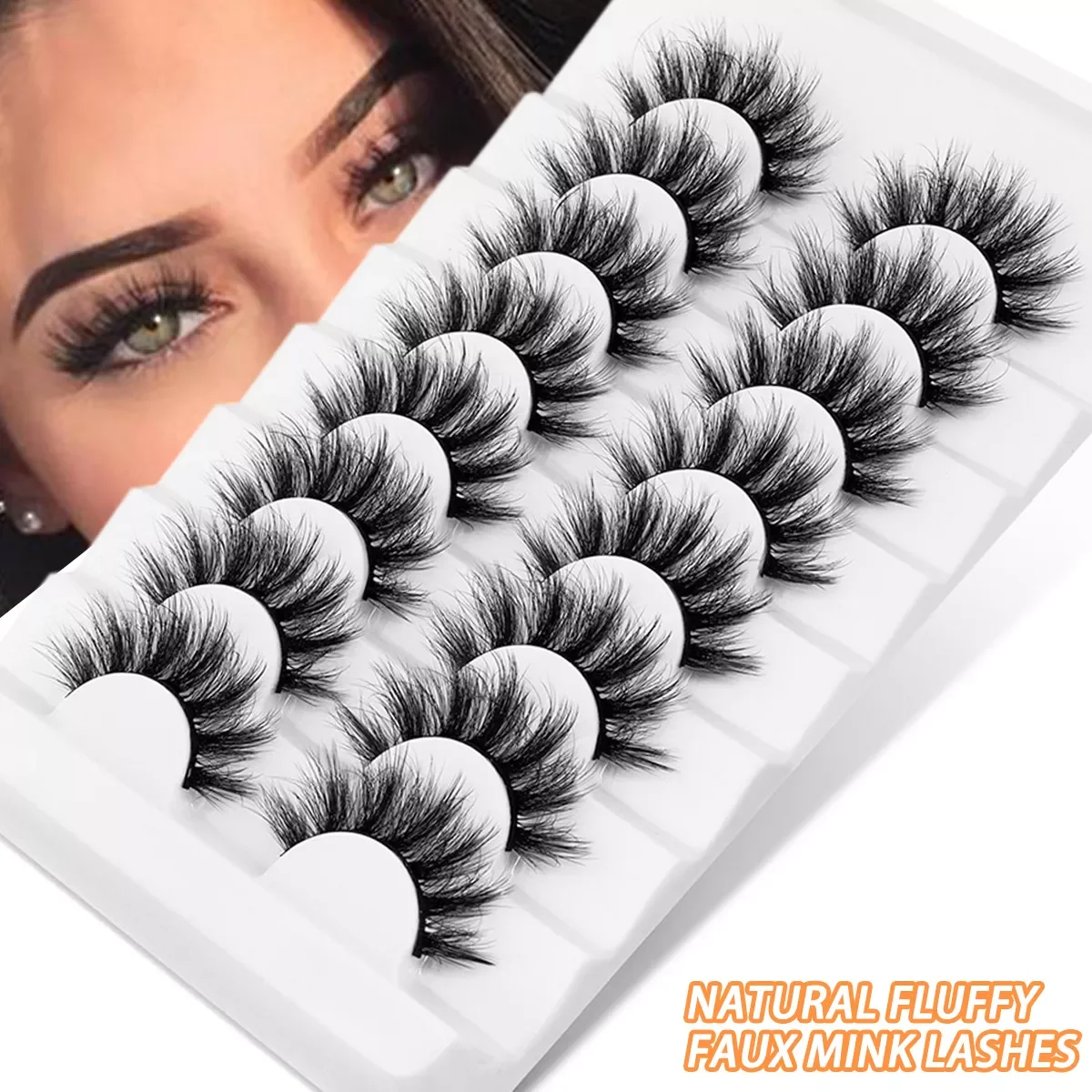 

NEW2023 Pairs 6D Faux Mink Eyelashes Natural Thick Long False 10-15mm Lashes Dramatic Fake Eyelash Eyes Makeup Extension Beauty