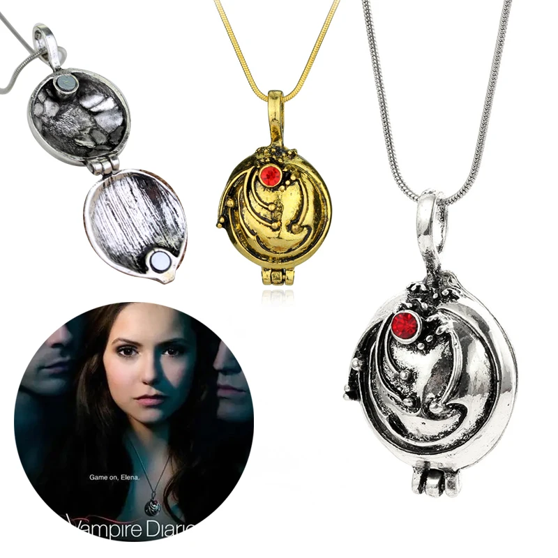 

Movie Vampire Diaries Necklace Elena Gilbert Vervain Romantic Crystal Pendant Necklaces For Women Jewelry Valentine's Day Gift