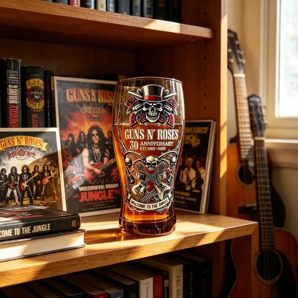 Фото Пивная кружка Guns N' Roses, 15 унций, винтажная, с изображением рок-группы, подарок для фанатов ретро-музыки, коллекционная посуда для бара и паба №5