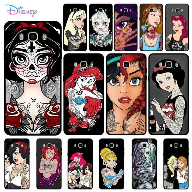 

Tattoo Disney Princess Phone Case for Samsung J 4 5 6 7 8 prime plus 2018 2017 2016 J7 core